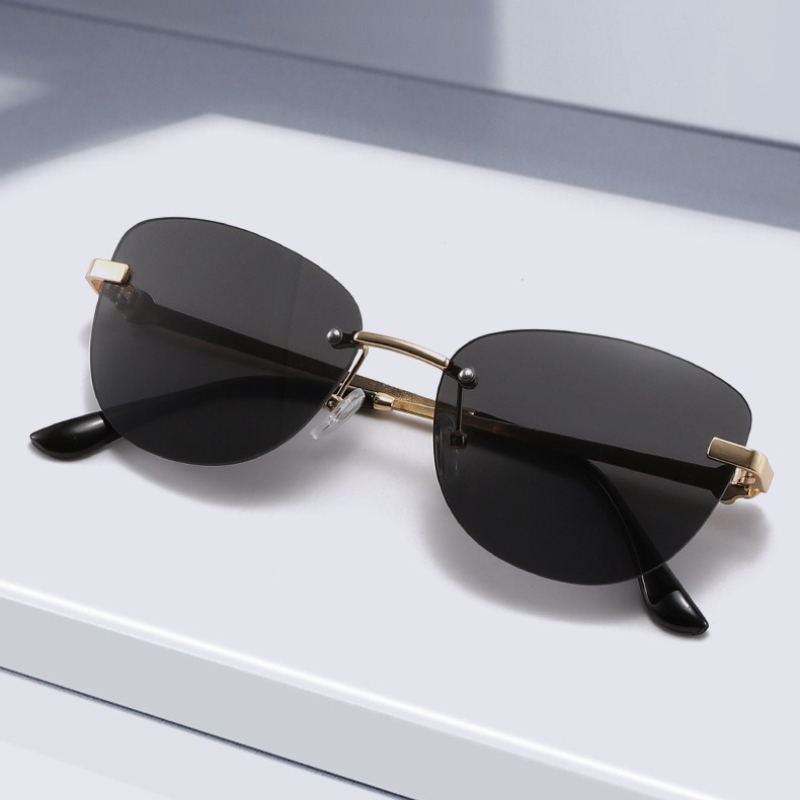 2026 New Vintage Retro Rimless - Street Fashion Photoshoot review and price