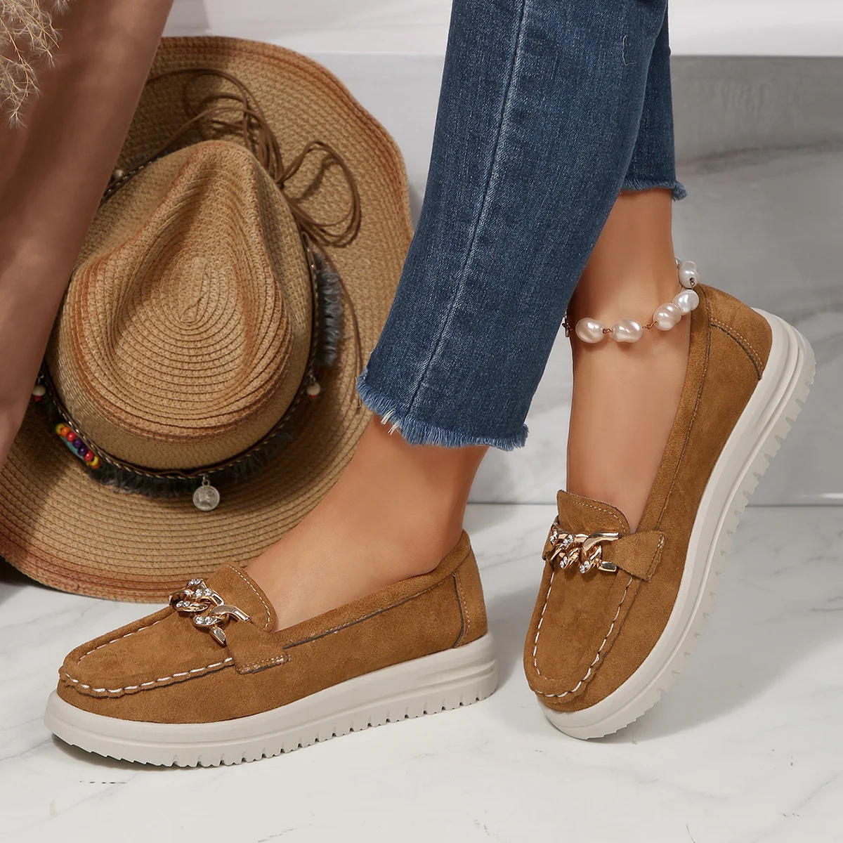 Spring Autumn Women Flats Loaf - Street Fashion Rome 2025 review and price