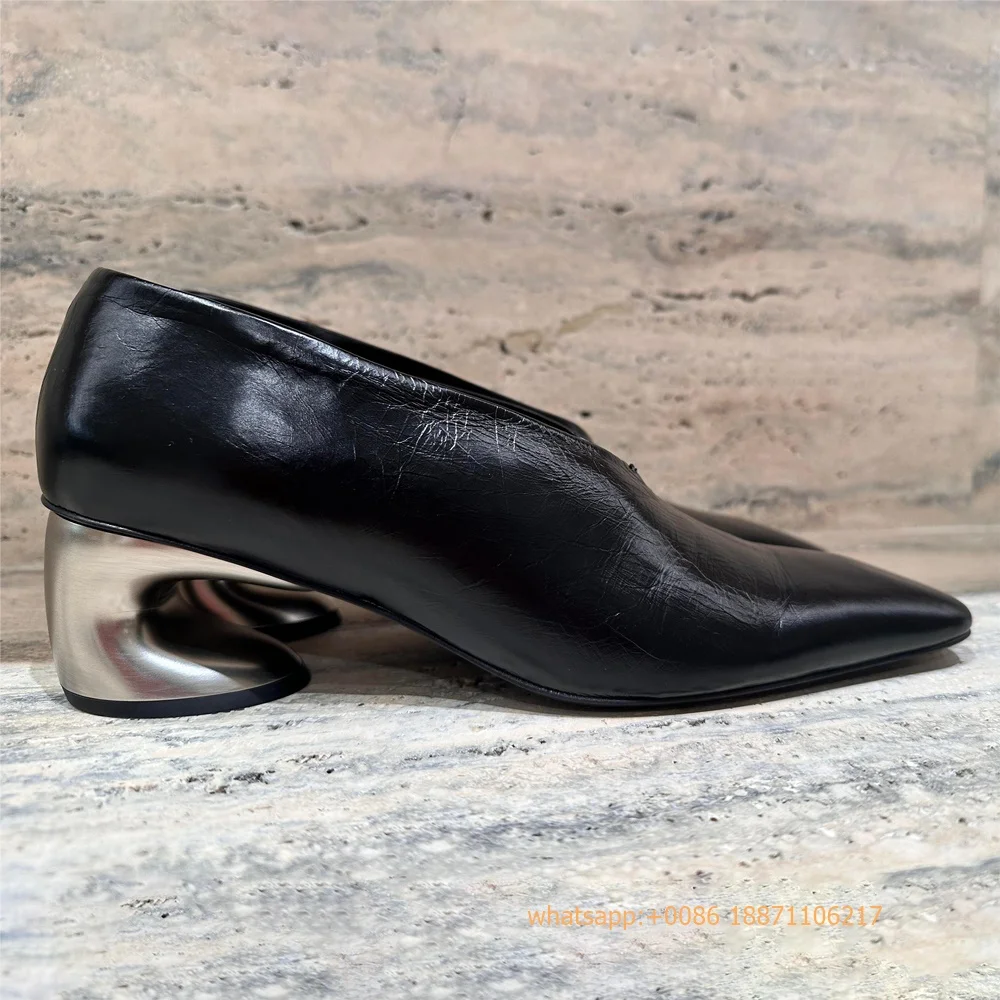 Genuine Leather Weird Heel Wom - Street Fashion Rome 2025 review and price