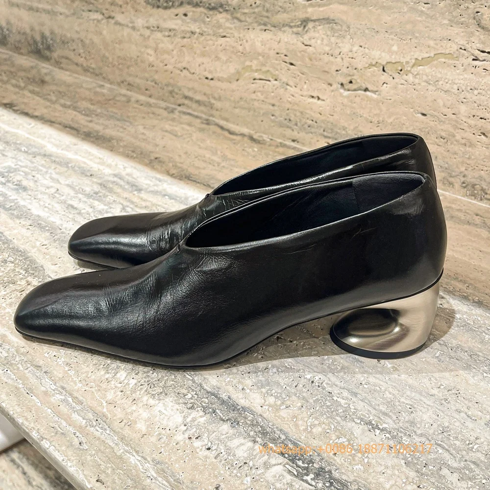 Genuine Leather Weird Heel Wom - Street Fashion Rome 2025 review and price