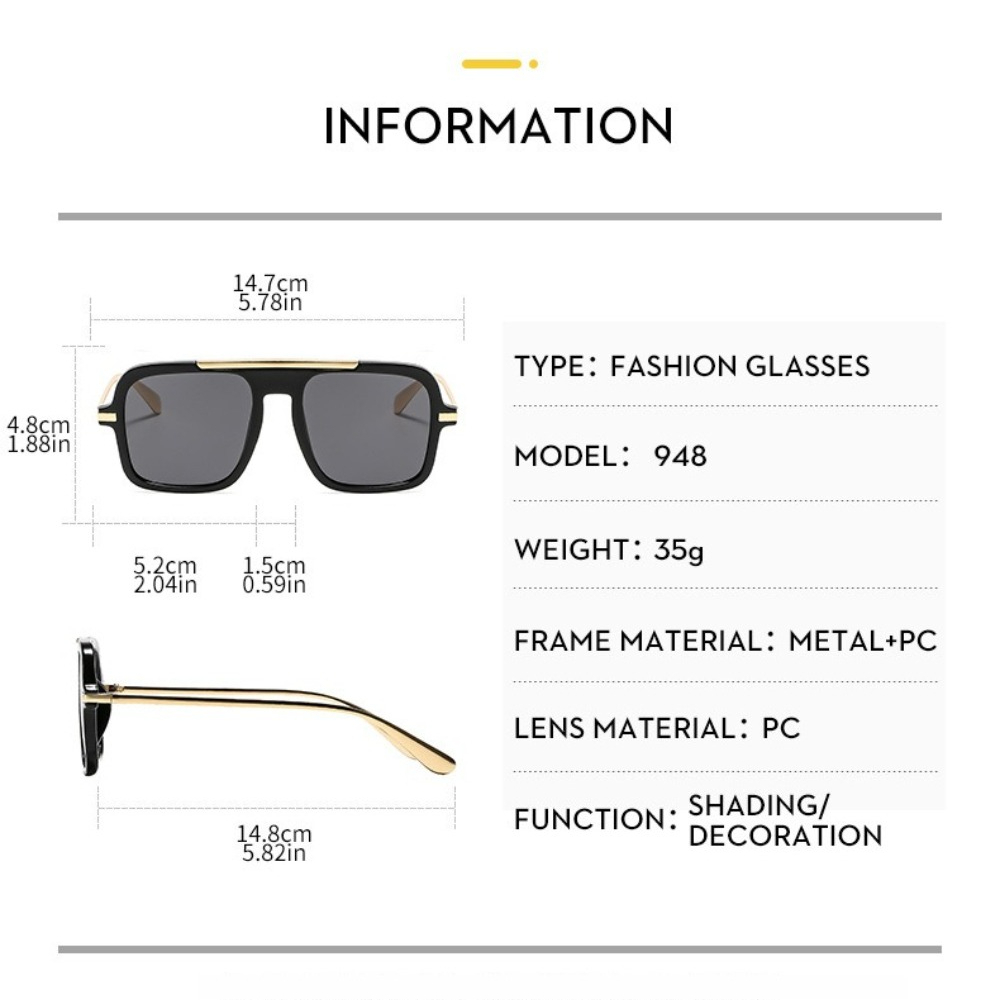 Luxury Brand Square Sunglasses - Street Fashion Photoshoot review and price