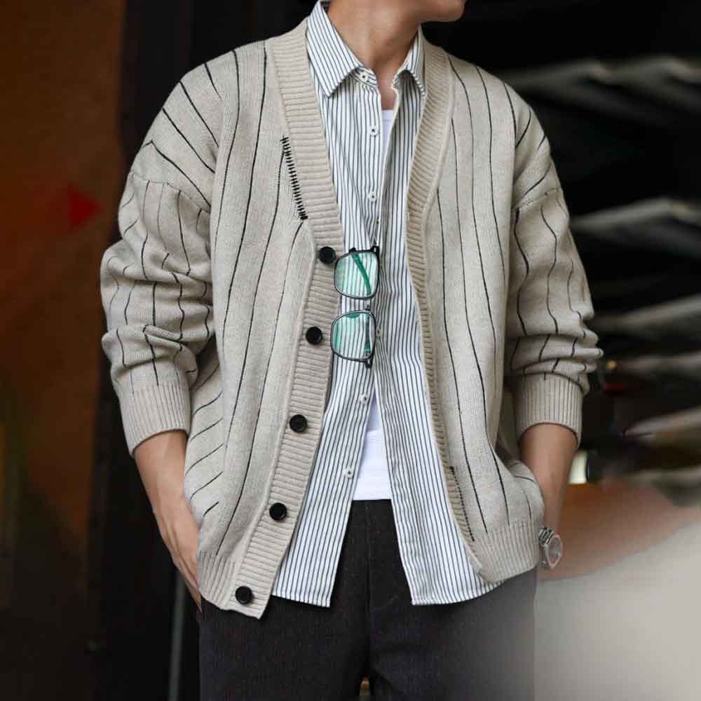 2025 Winter New Men's Striped  - Street Fashion Men 2025 review and price