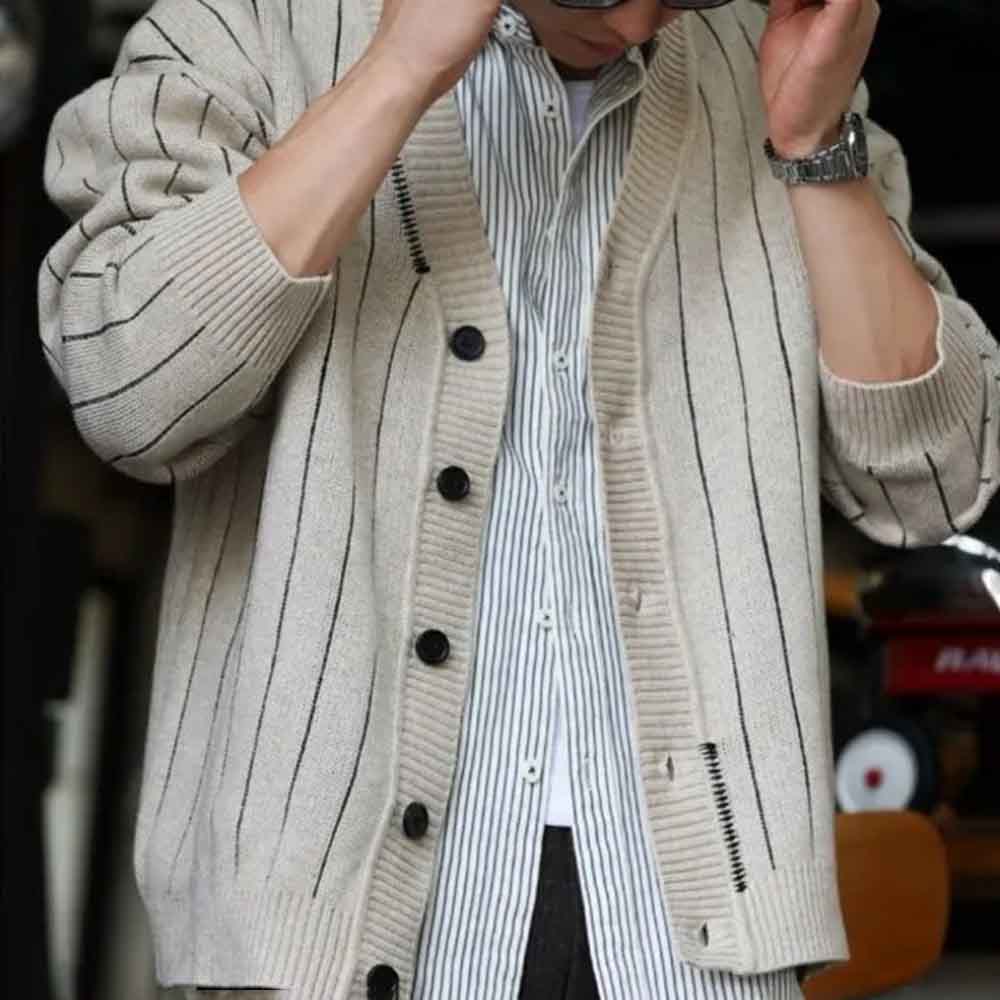 2025 Winter New Men's Striped  - Street Fashion Men 2025 review and price
