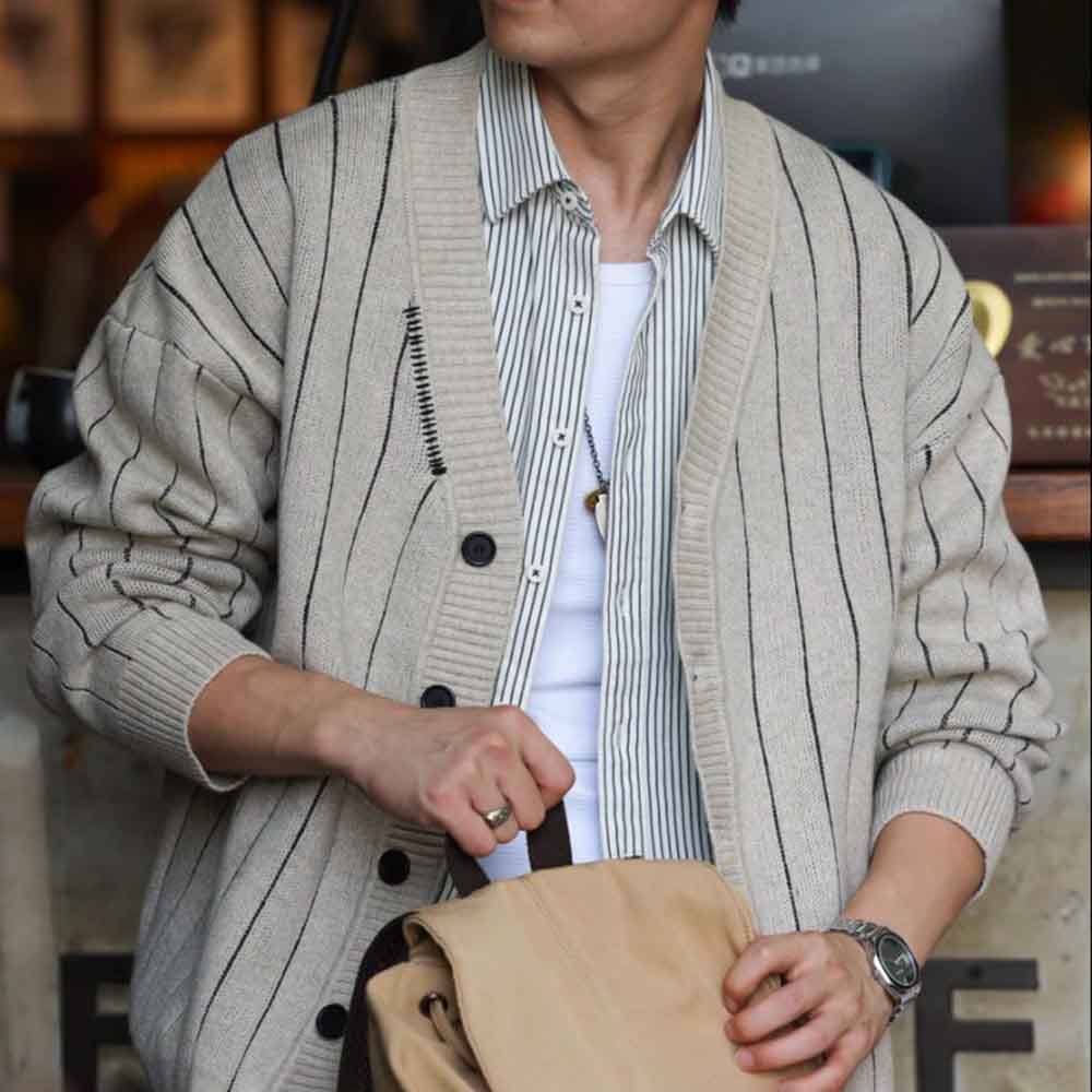 2025 Winter New Men's Striped  - Street Fashion Men 2025 review and price