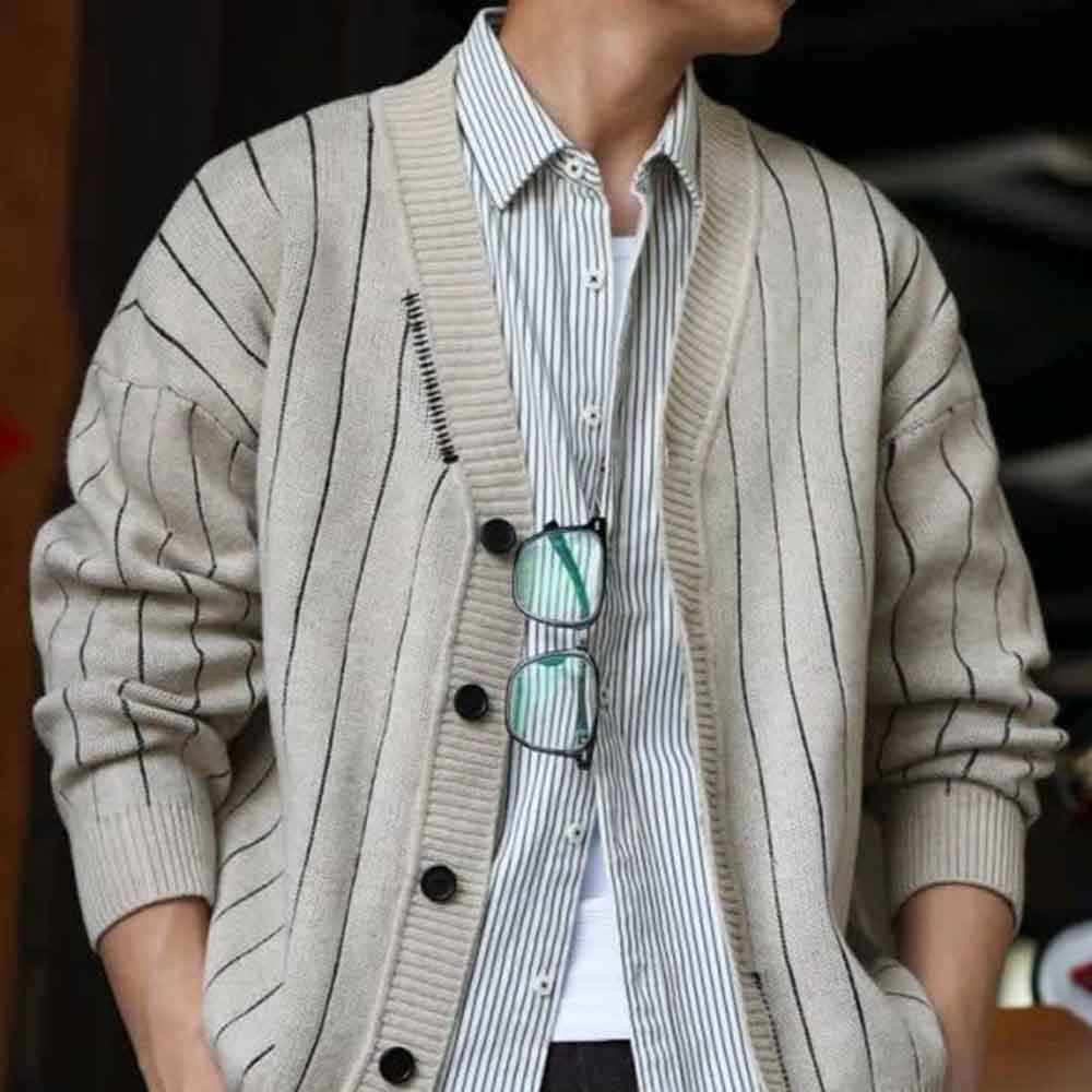 2025 Winter New Men's Striped  - Street Fashion Men 2025 review and price