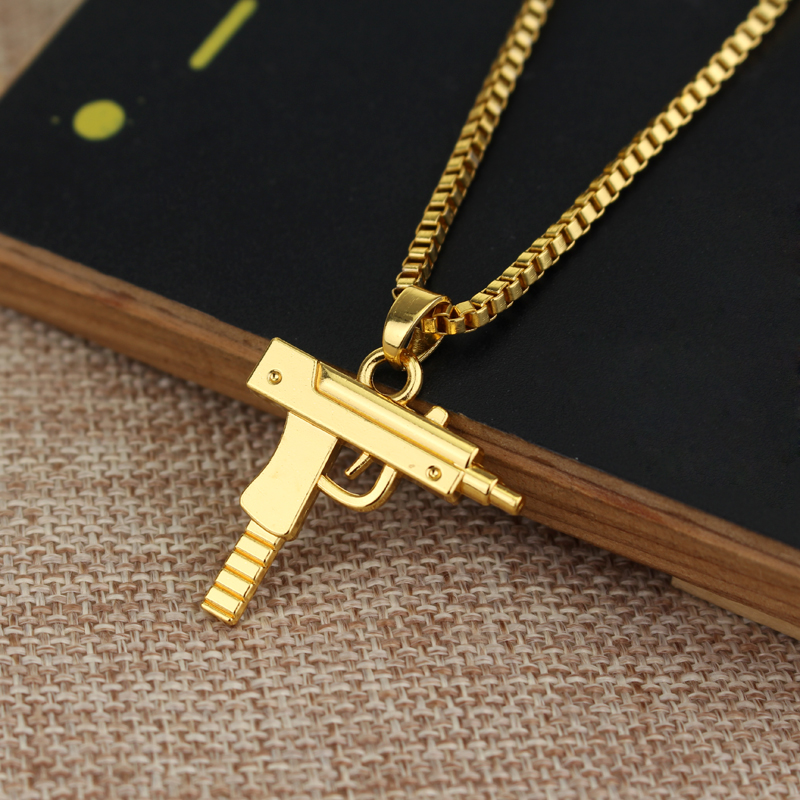 Trendy Uzi Gun Shaped Pendant  - Street Fashion Hip Hop review and price